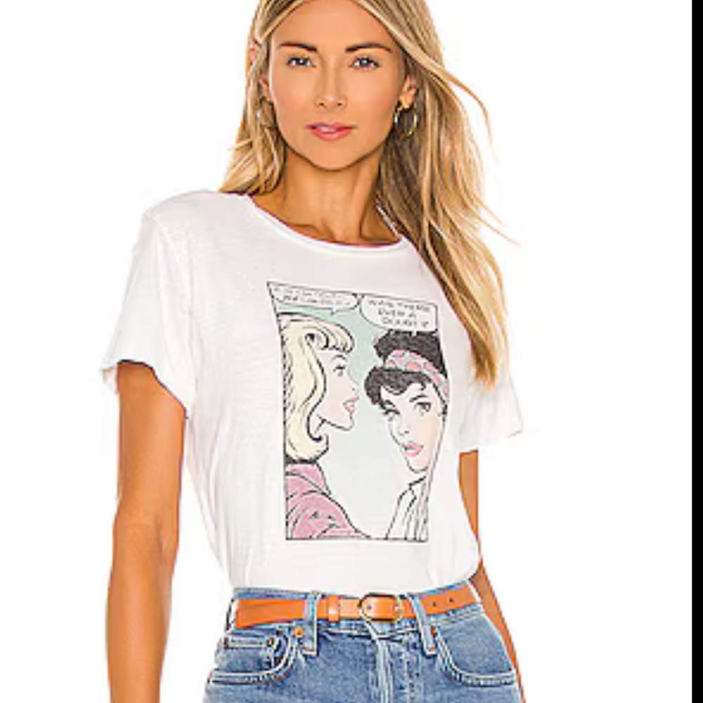 Re/Done White Comic Print Tee